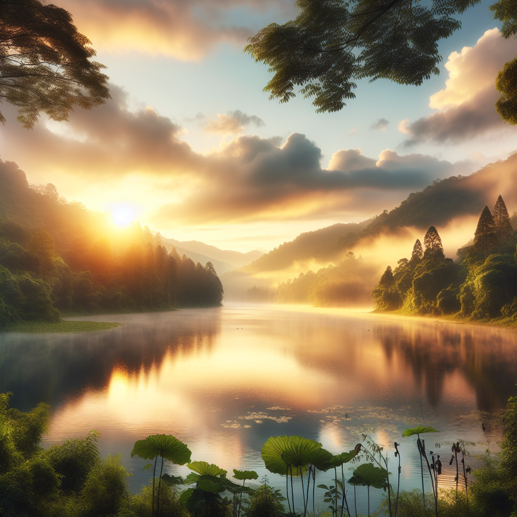 Adventure Guide: Everything You Need to Know About Jones Lake State Park 1 A beautiful sunrise over Jones Lake with mist rising from the water, surrounded by lush green trees