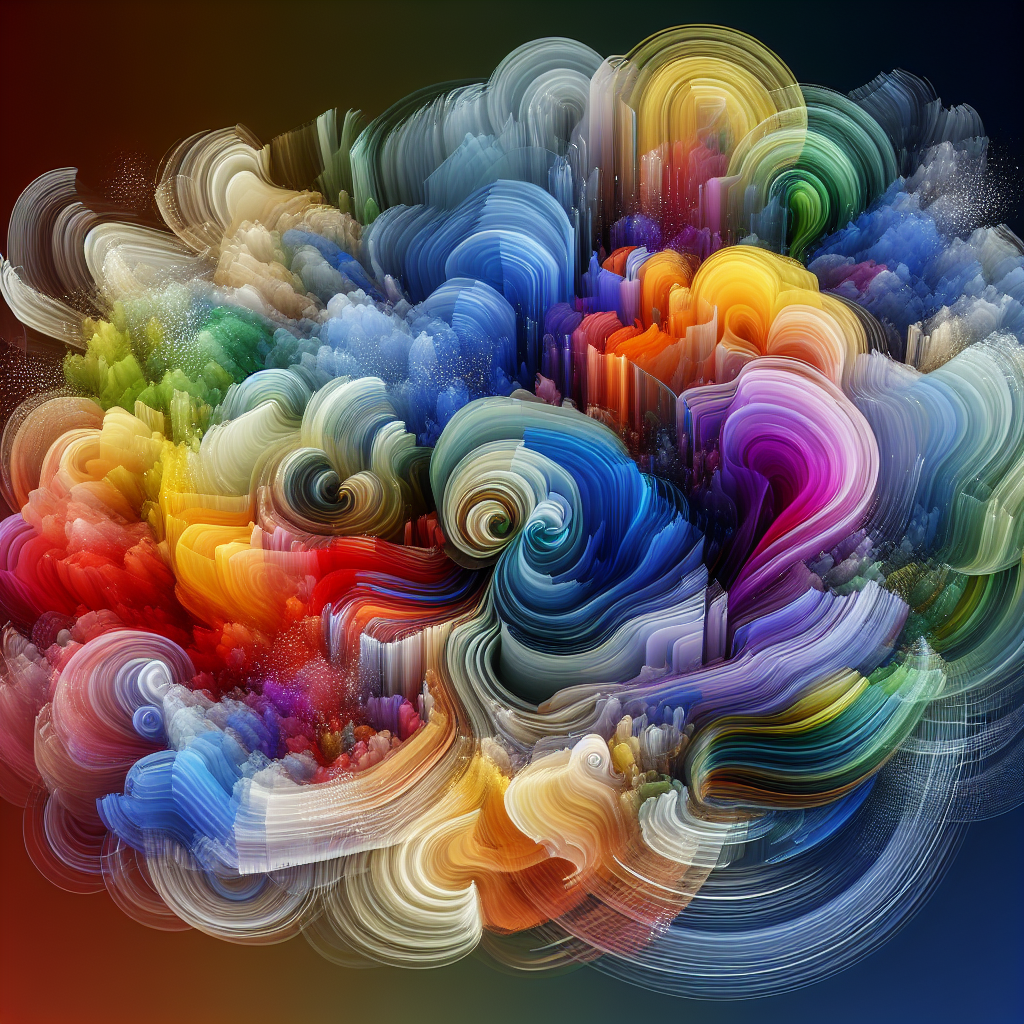 A vibrant digital art piece showcasing various transparent colors layered over each other, illustrating depth and dimension in design