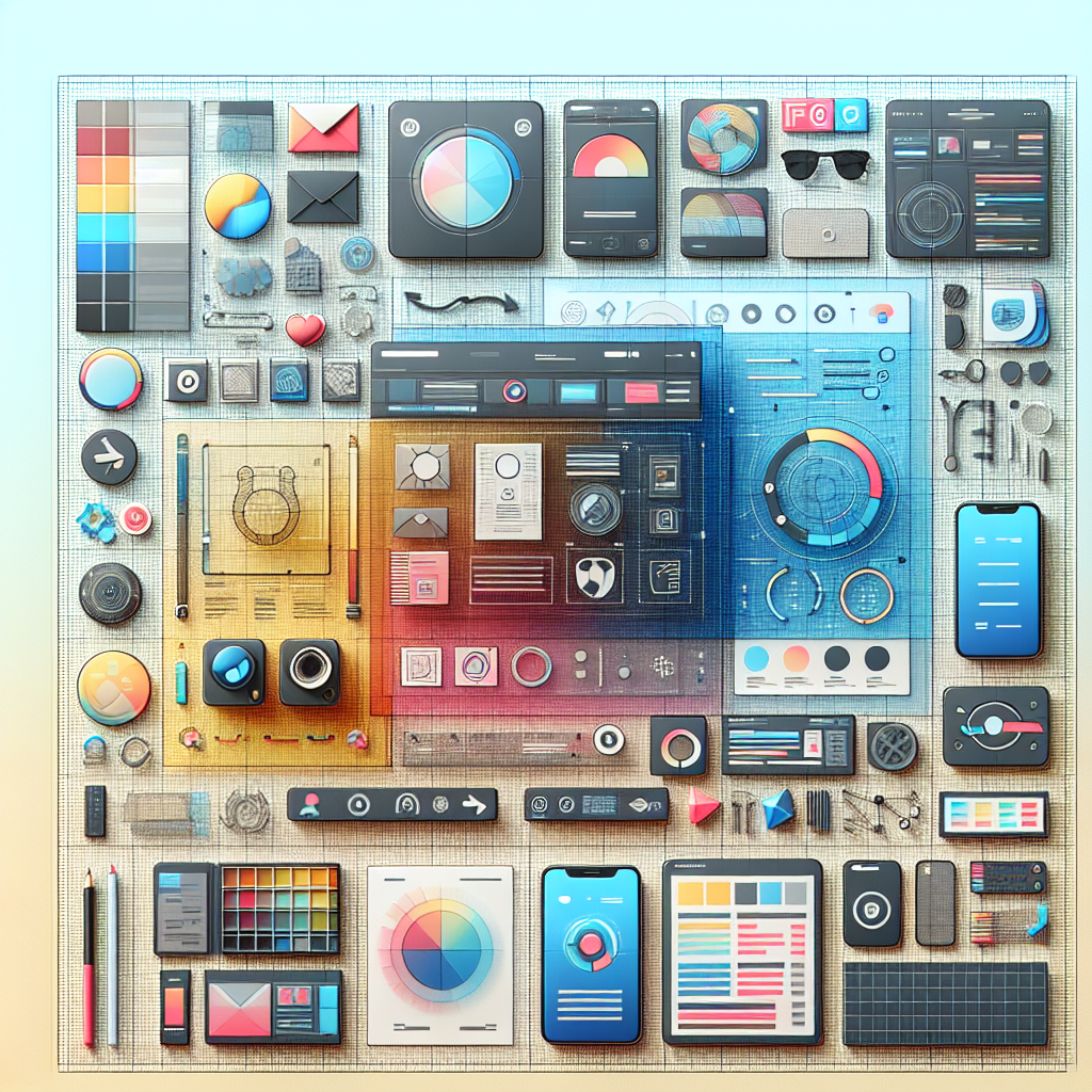 A creative layout showcasing various applications of transparent colors across different mediums such as web design, product packaging, and user interfaces