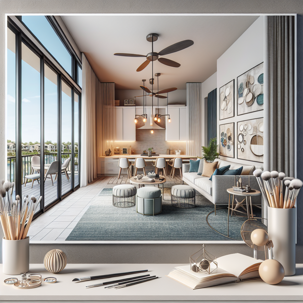 A luxurious yet budget-friendly apartment interior in Boca Raton with modern decor and amenities