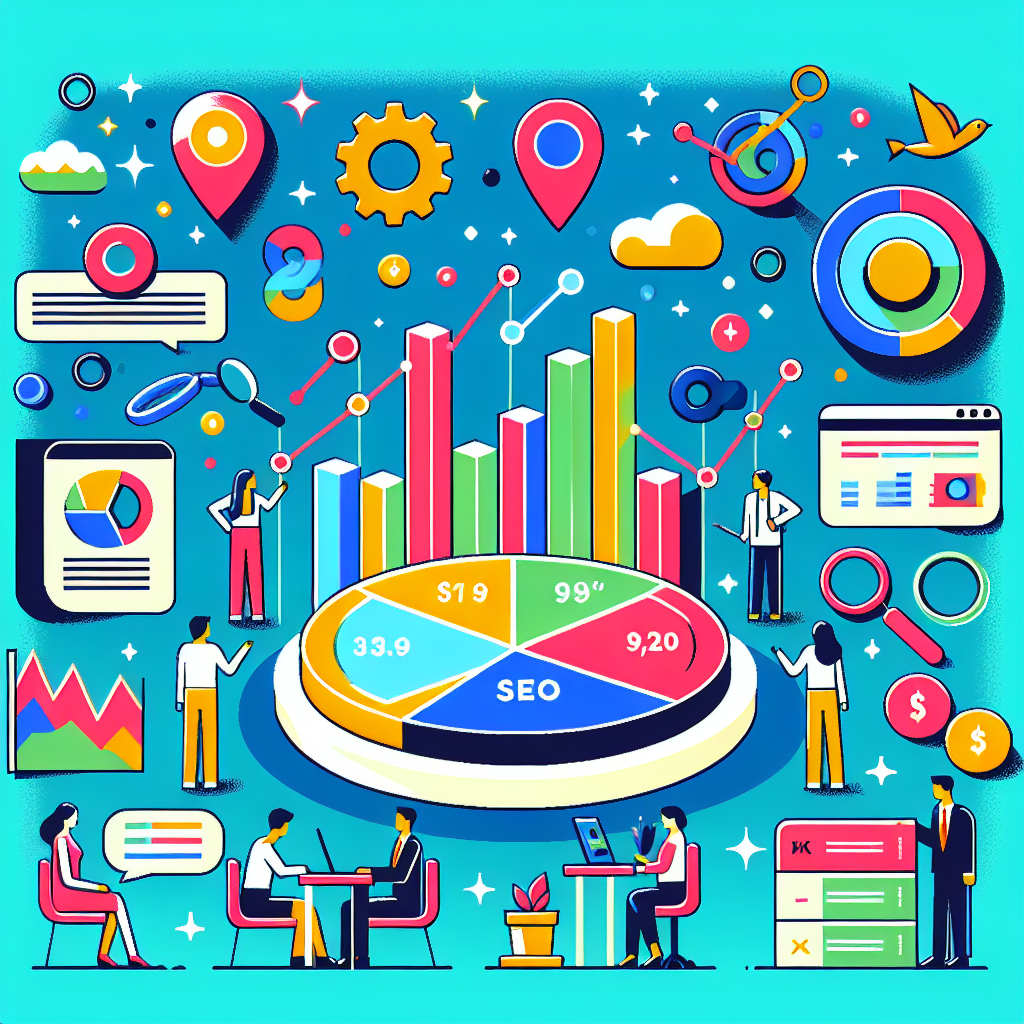 Un gráfico colorido mostrando estadísticas sobre la importancia del SEO para aumentar tráfico web