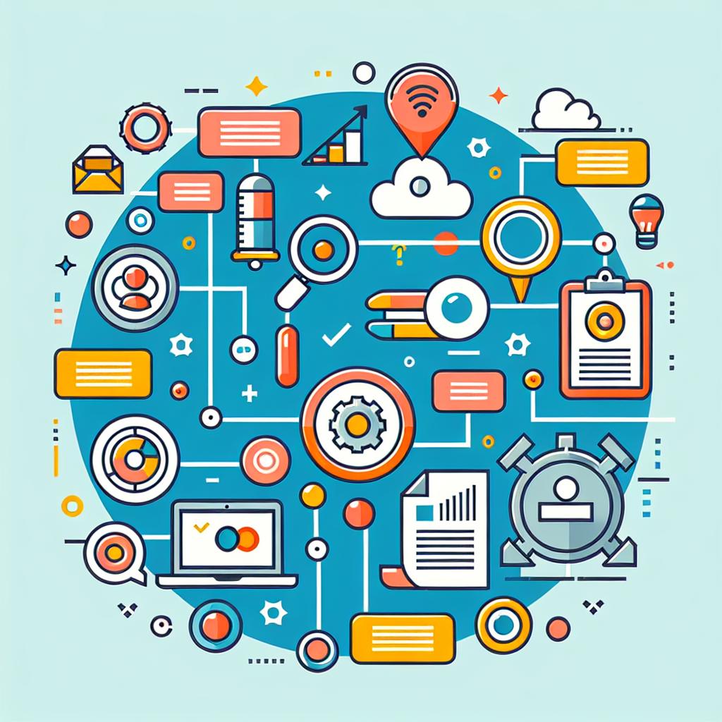 A visually engaging infographic showing key elements of website optimization for SEO