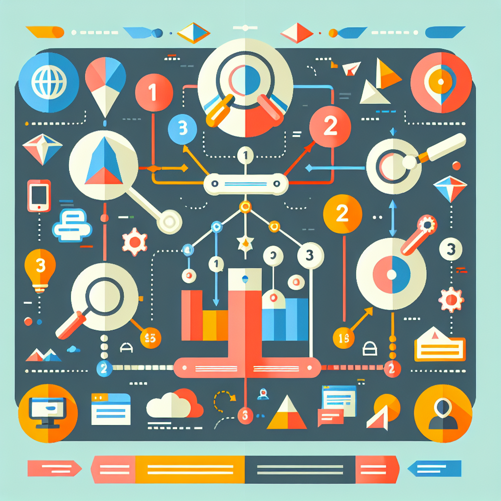 An infographic showing the concept of PageRank with visual elements like links and website rankings