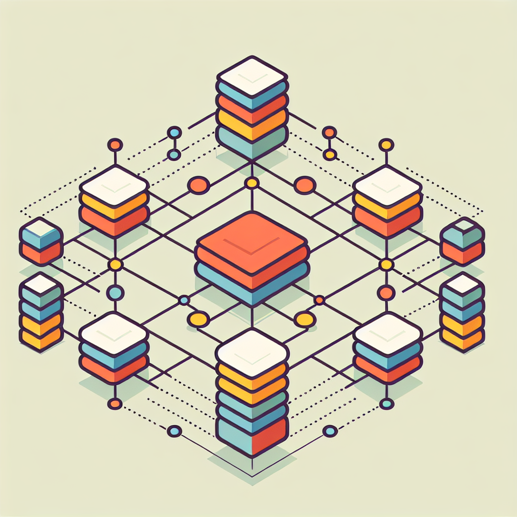 A visual representation of the PageRank algorithm showing interconnected web pages and links between them