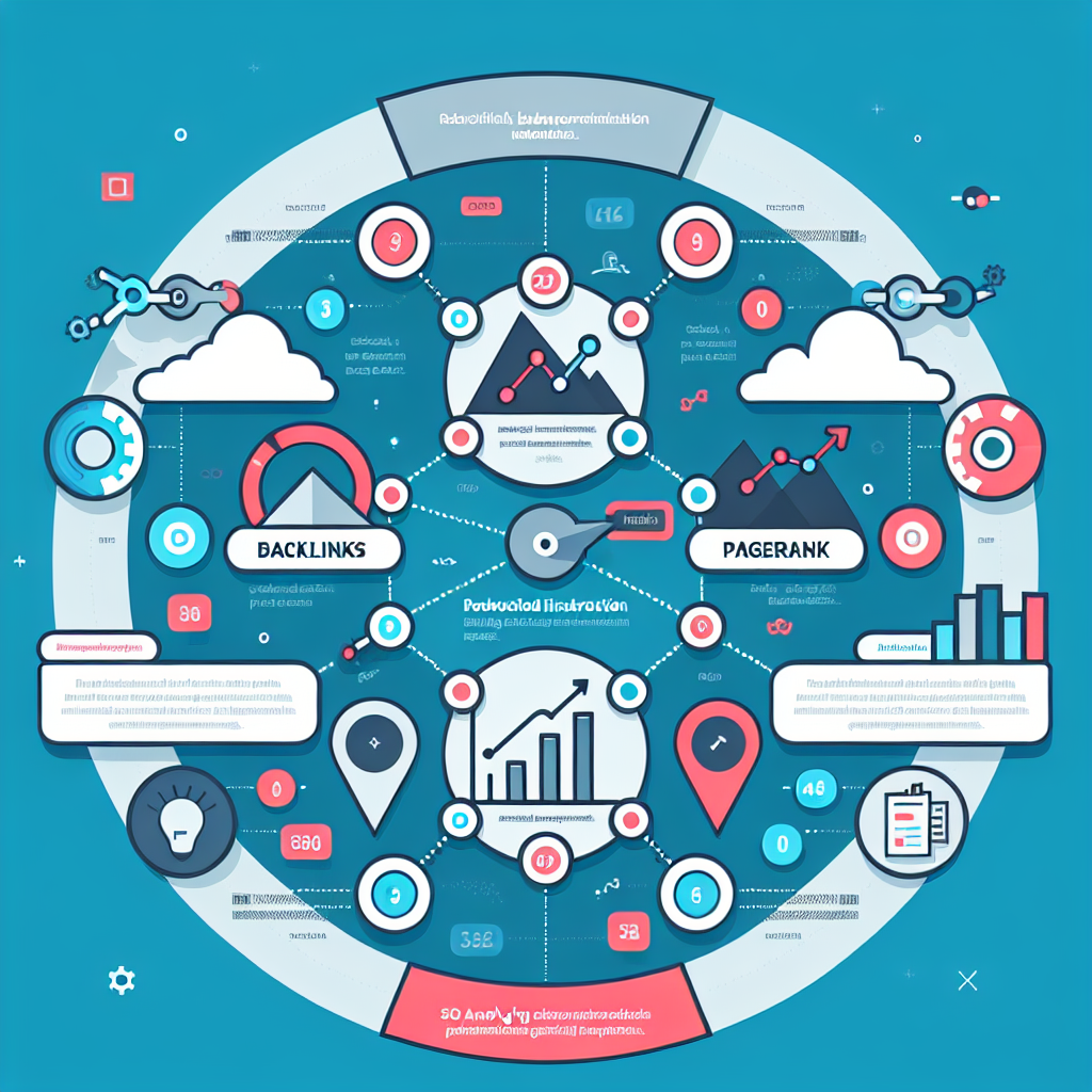 An infographic showing the relationship between backlinks and PageRank in SEO analysis