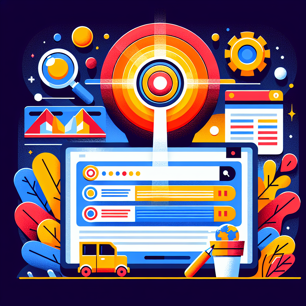 A vibrant illustration showing a search results page with highlighted rich snippets and structured data examples