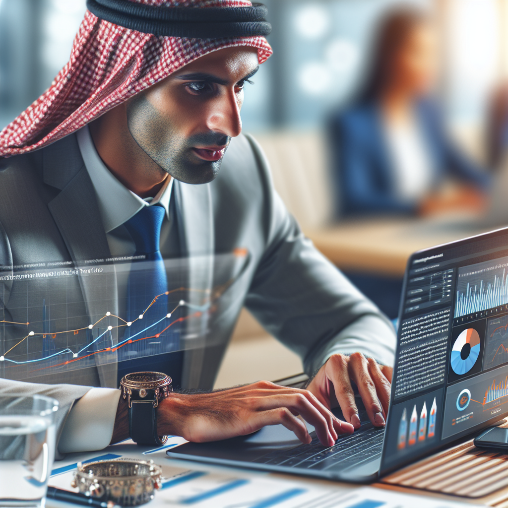 A digital marketing expert analyzing website traffic data on a laptop