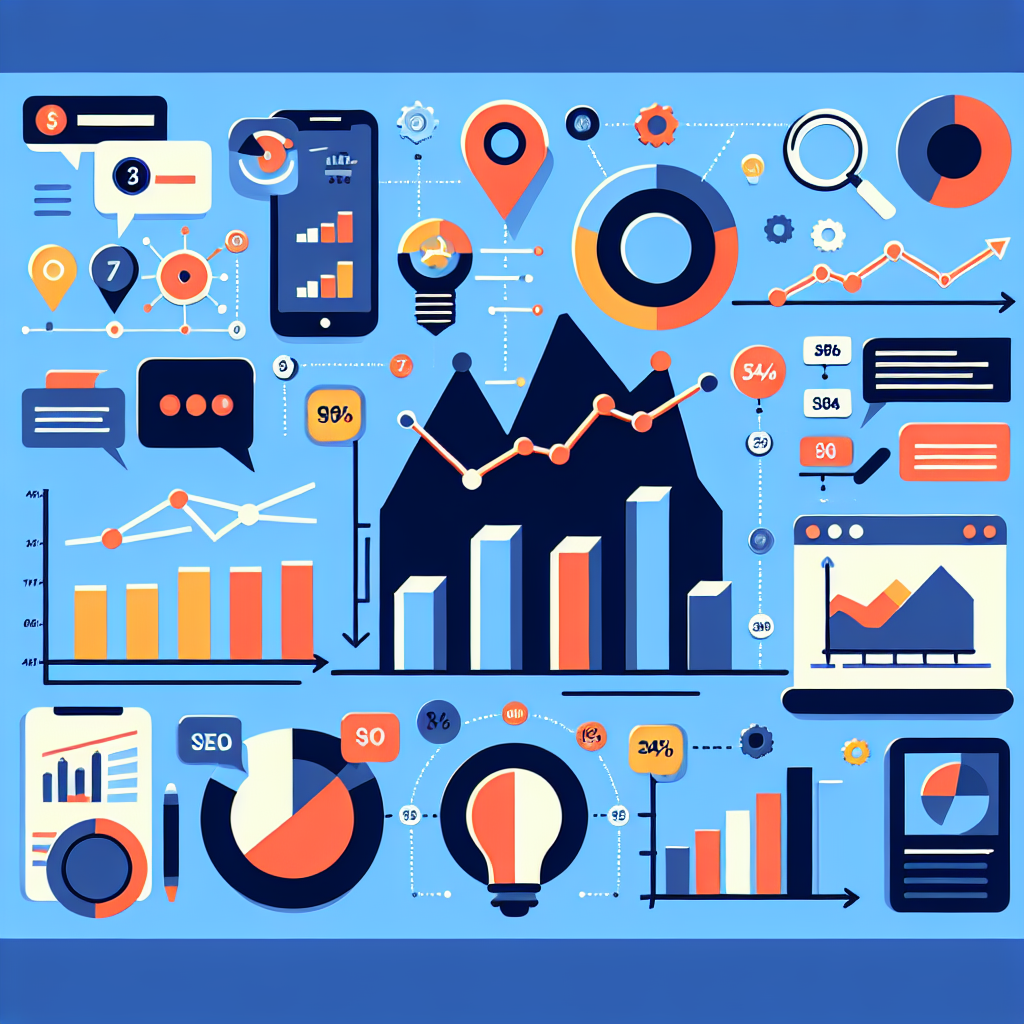 Análisis competitivo en marketing digital con gráficos y estadísticas