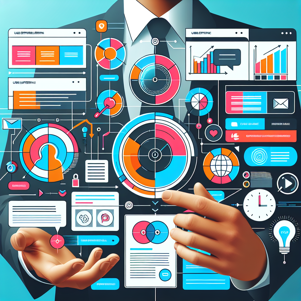 A vibrant and modern website design showcasing user interface elements and user experience flowcharts