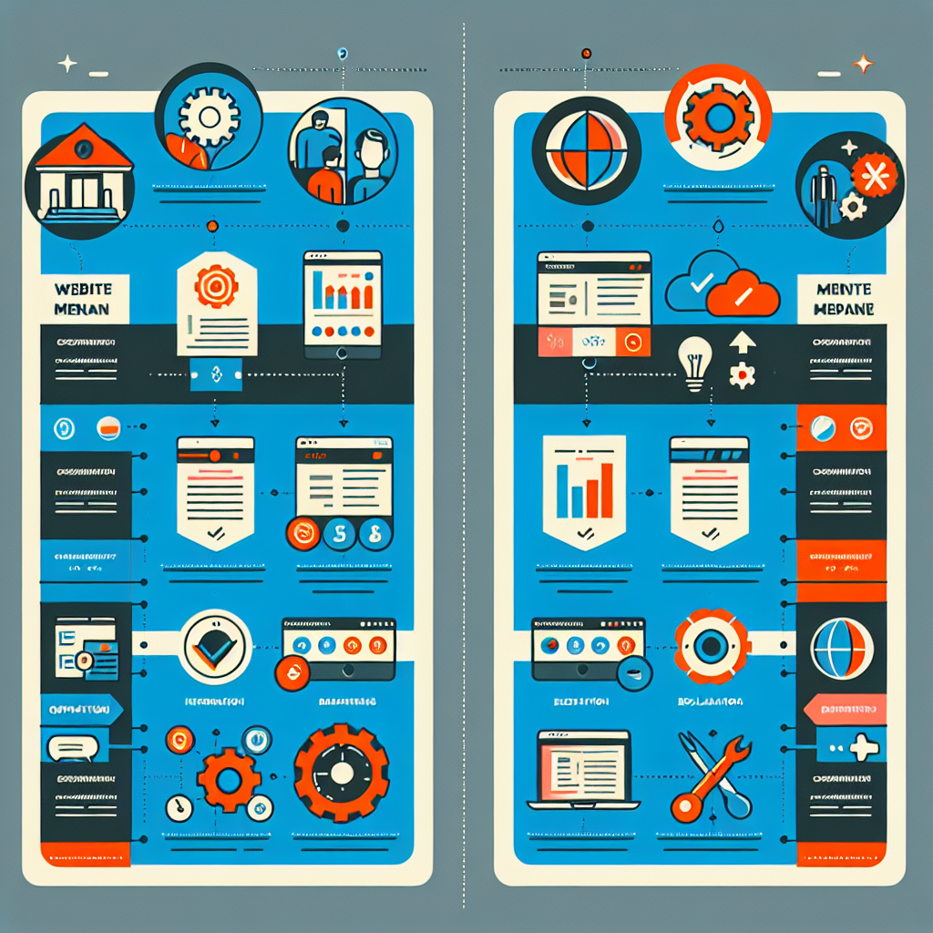 Infographic comparing different website maintenance plans and their features