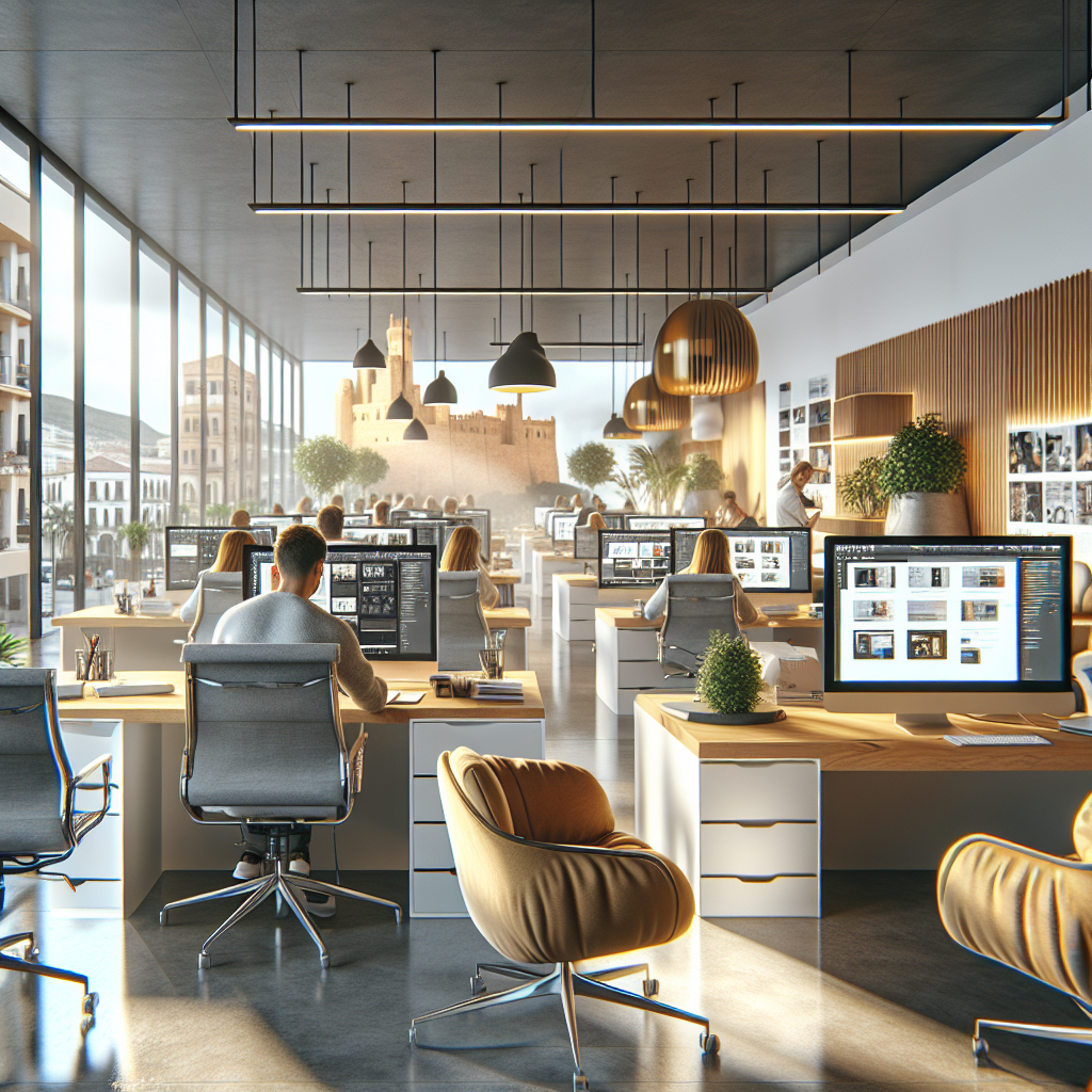 A modern and stylish office space in Castellón with designers working on websites