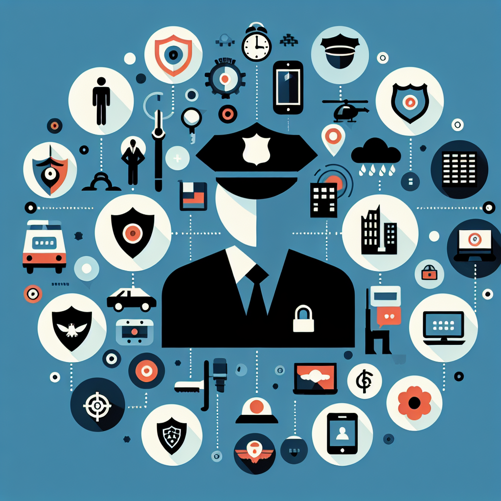 An infographic showing various types of security services available in New York City with icons representing each service
