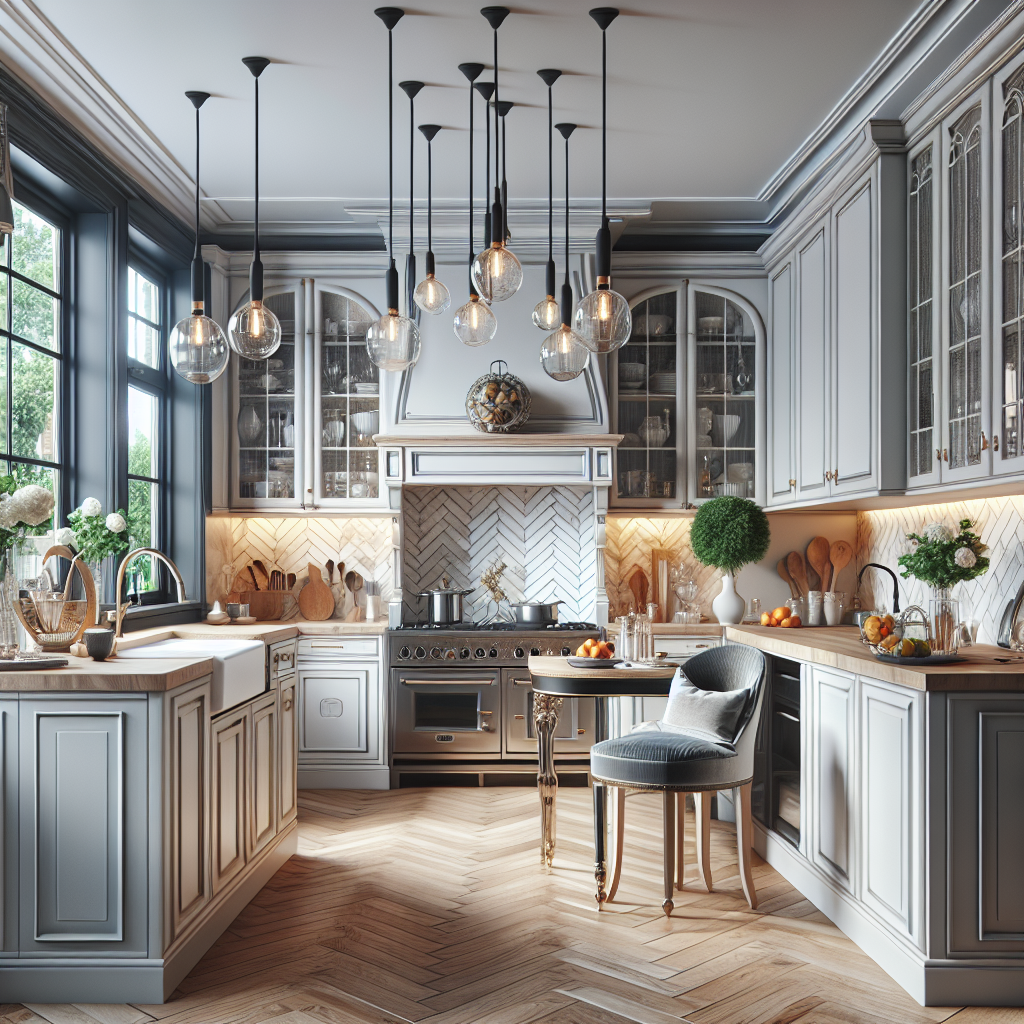 A beautifully renovated luxury kitchen with modern appliances and elegant decor