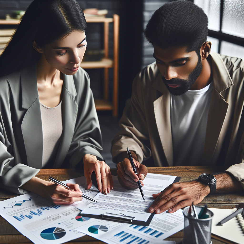 A therapist and client reviewing a personalized treatment plan together with charts and notes on a table, illustrating collaboration and adaptability.