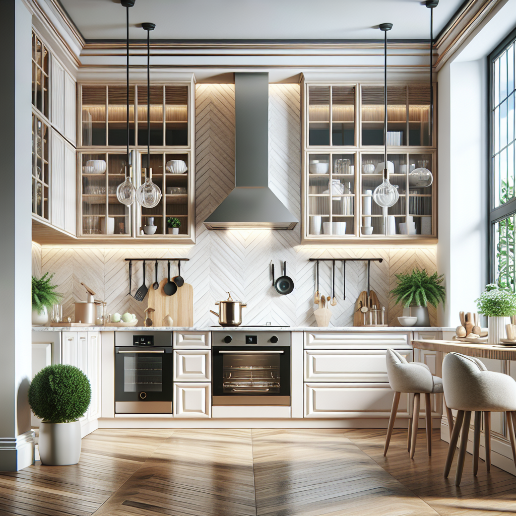 A beautifully renovated kitchen with modern appliances and elegant design elements