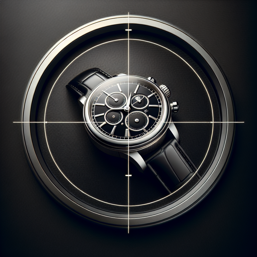 A close-up shot of an elegant luxury watch with intricate details against a dark background