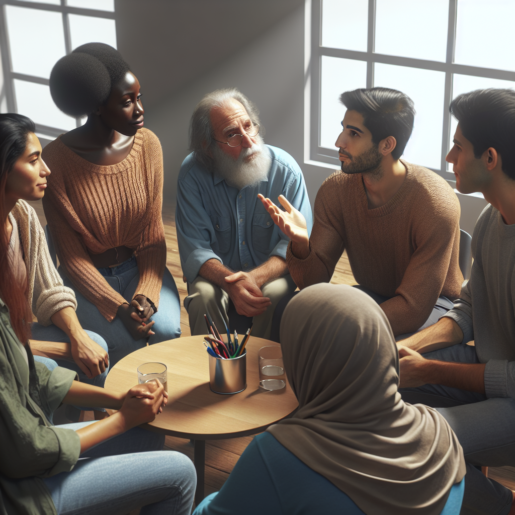 An engaging community workshop focused on breaking down stigma around mental health with diverse participants sharing experiences