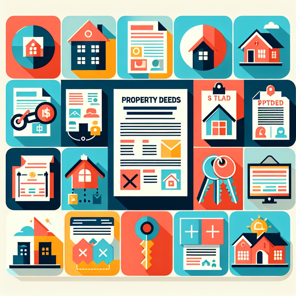 An illustration showing different types of property deeds with visual examples