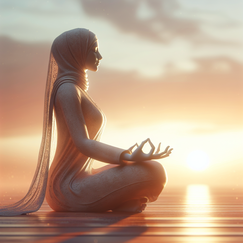 A serene woman practicing yoga outdoors at sunset, embodying feminine energy and empowerment