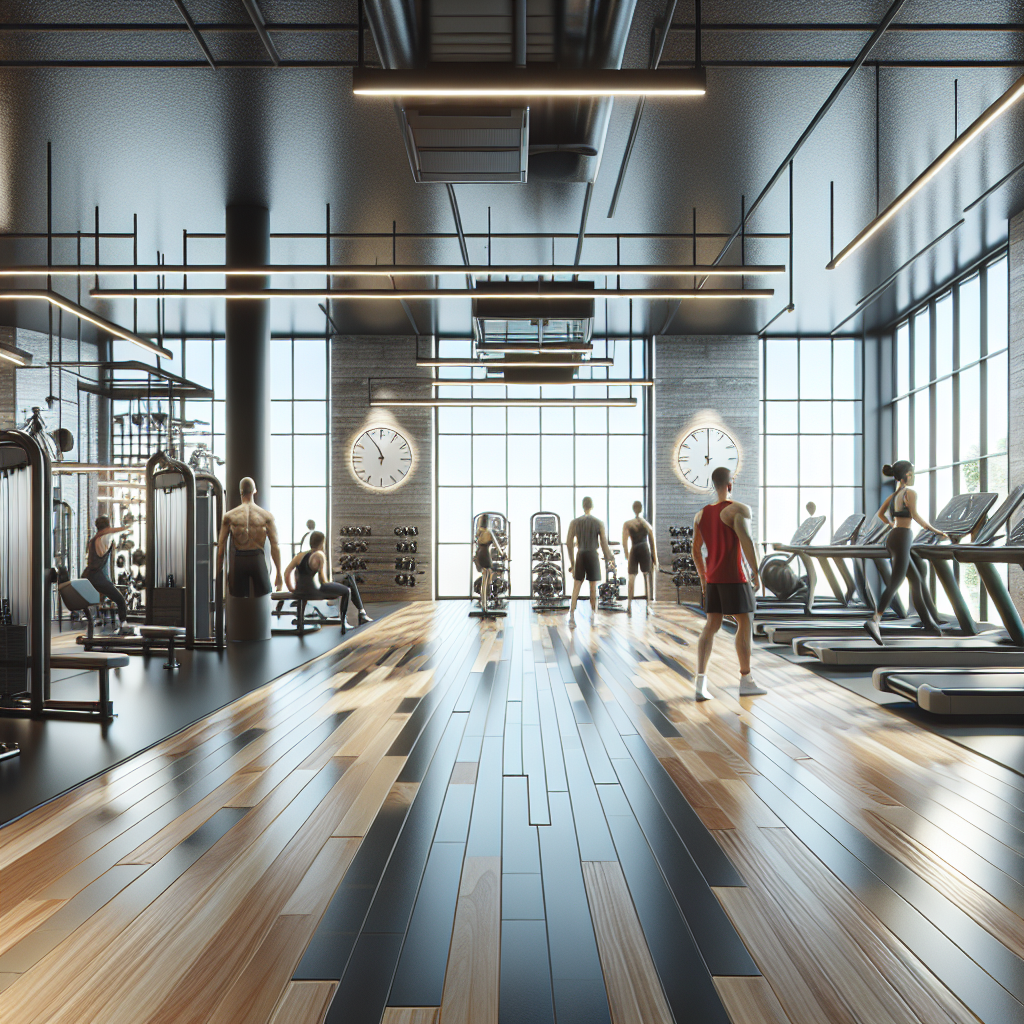 A modern gym with seamless resin flooring showcasing anti-slip features