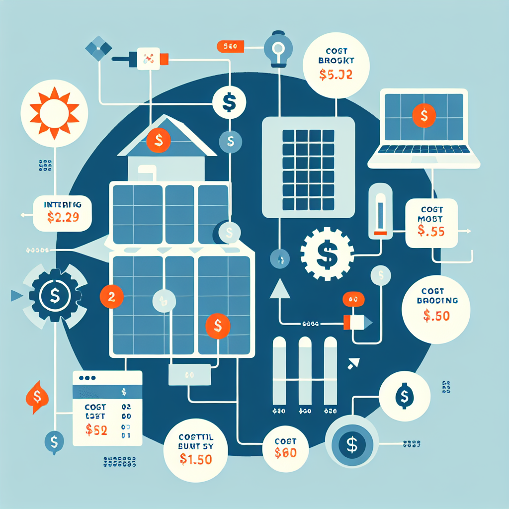 A detailed infographic showing the cost breakdown of a photovoltaic system installation