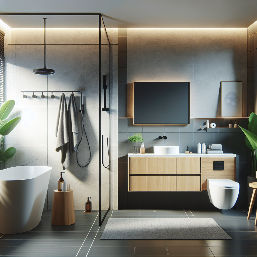 A modern bathroom renovation project showcasing affordable design ideas and materials