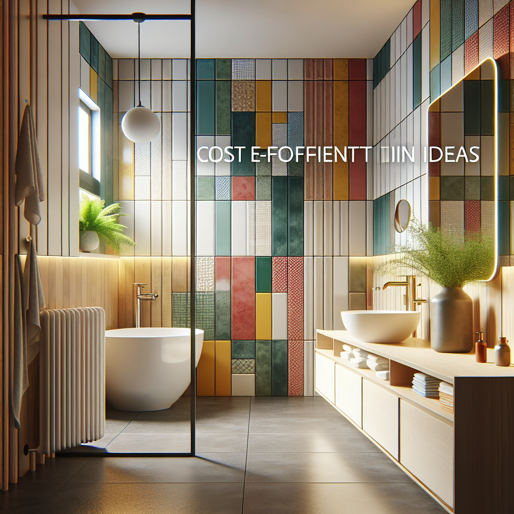 A beautifully renovated bathroom showcasing budget-friendly design ideas with modern fixtures and colorful tiles