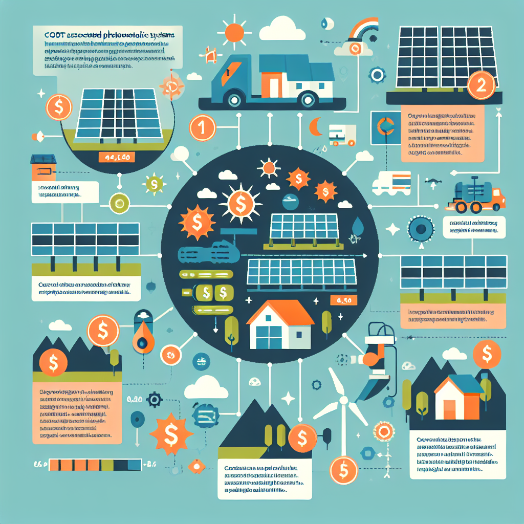 A detailed infographic showing costs associated with photovoltaic systems including installation and maintenance