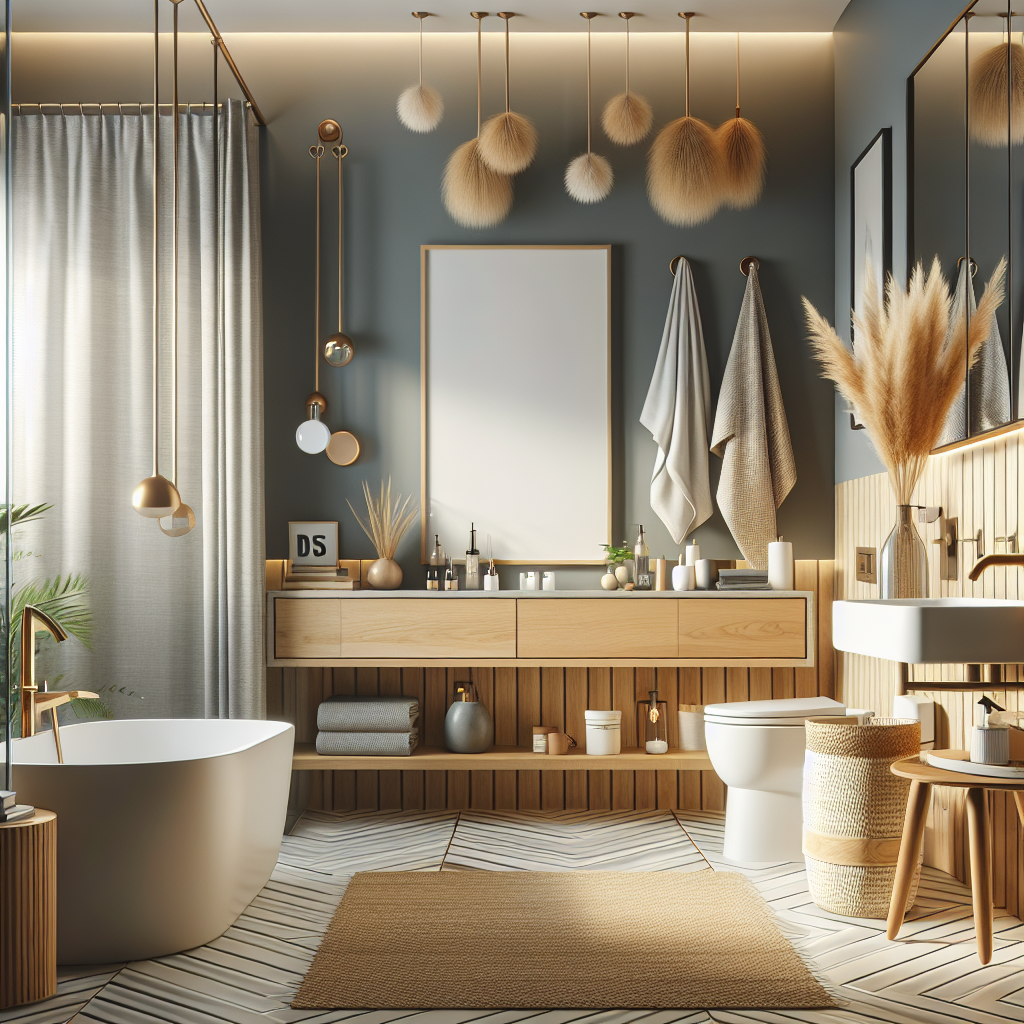 A modern bathroom renovation with budget-friendly materials and DIY elements