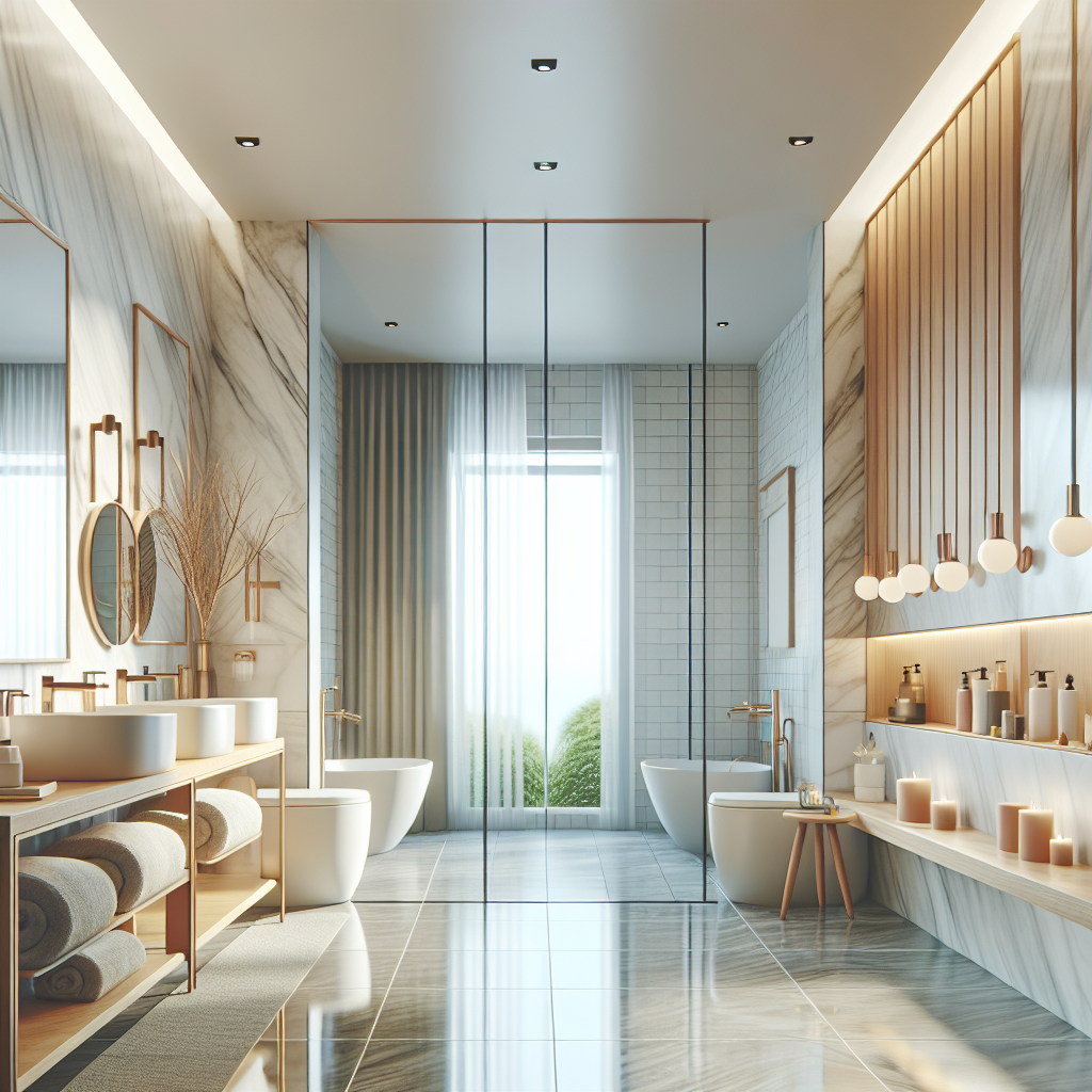 A beautifully renovated bathroom showcasing modern design elements and a seamless integration of various fixtures and fittings