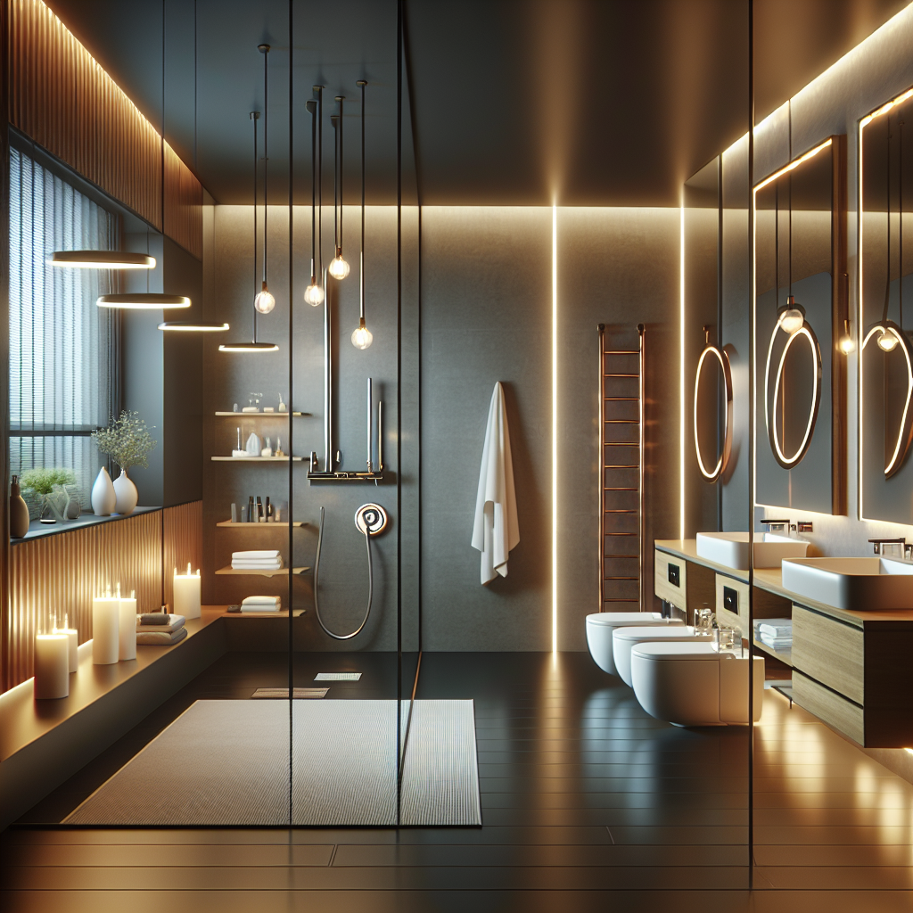 A modern bathroom renovation showcasing sleek design and energy-efficient fixtures