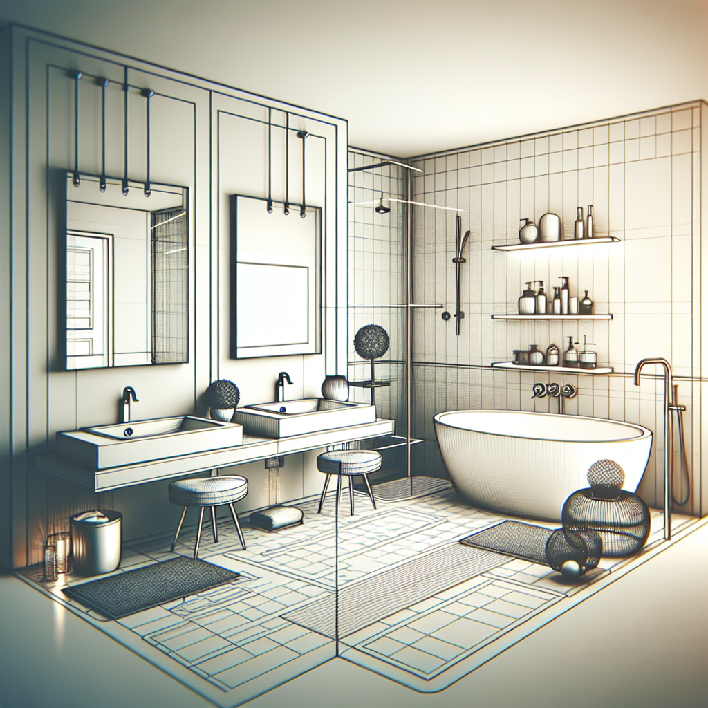 A beautifully designed modern bathroom layout with stylish fixtures and a relaxing atmosphere