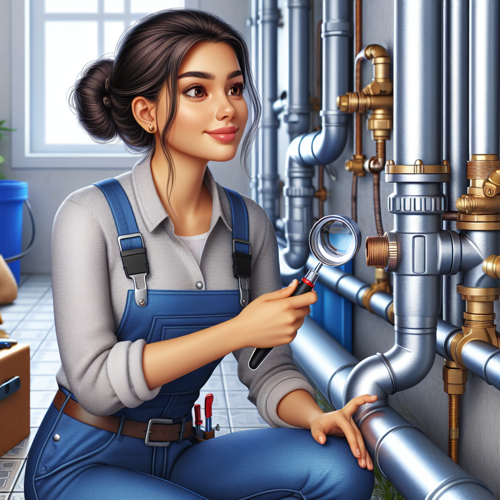A plumber inspecting pipes for leaks and damage
