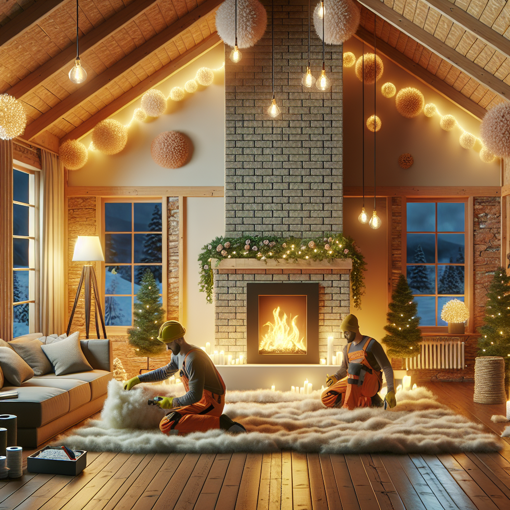 A cozy home with modern insulation technologies being installed