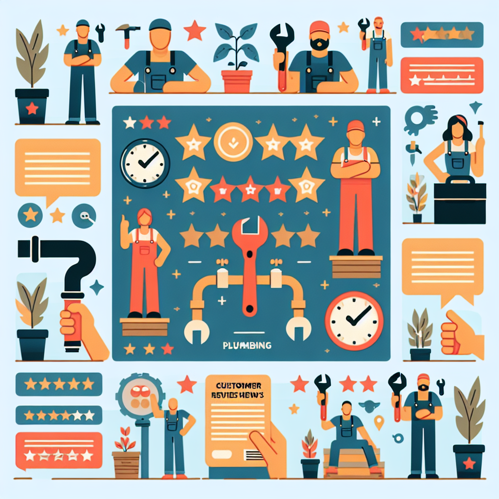 A collage of customer reviews and ratings for a plumbing service