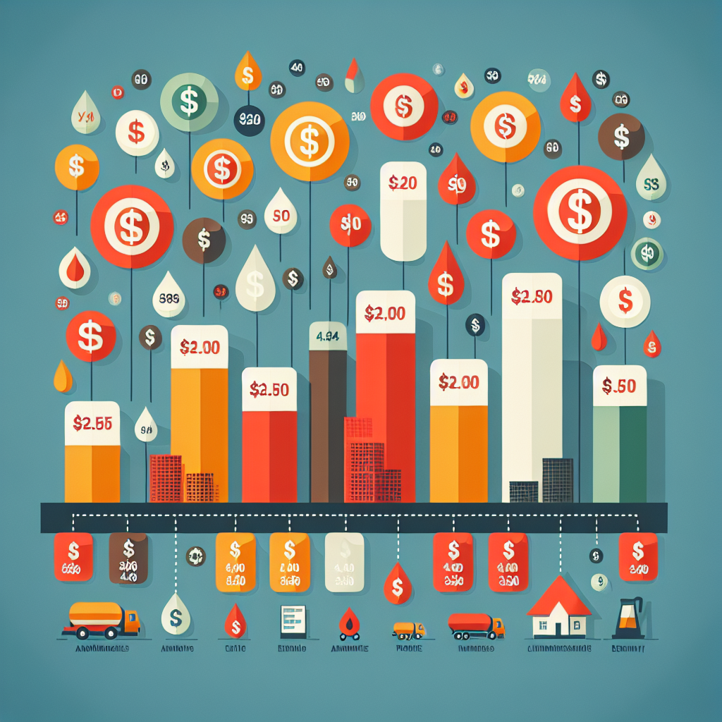 A visual comparison chart of current heating oil prices from various suppliers in Germany