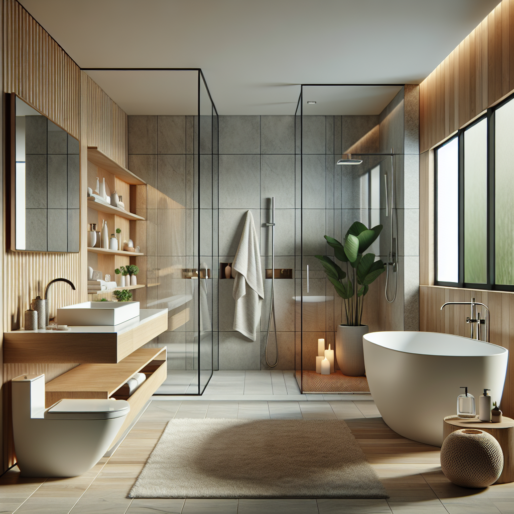 A modern and stylish bathroom renovation with contemporary fixtures and elegant design elements