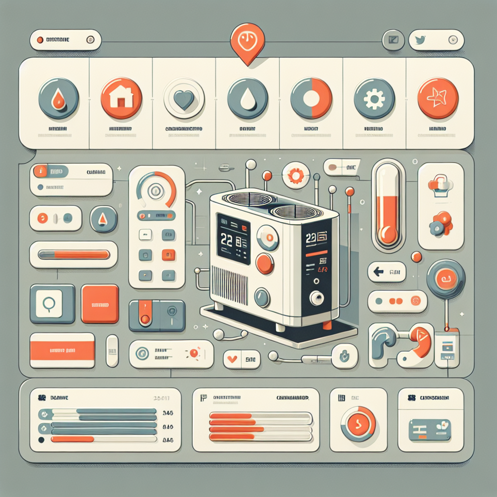 A modern digital interface showcasing a Wärmepumpen Konfigurator with various options and features for selecting heating systems