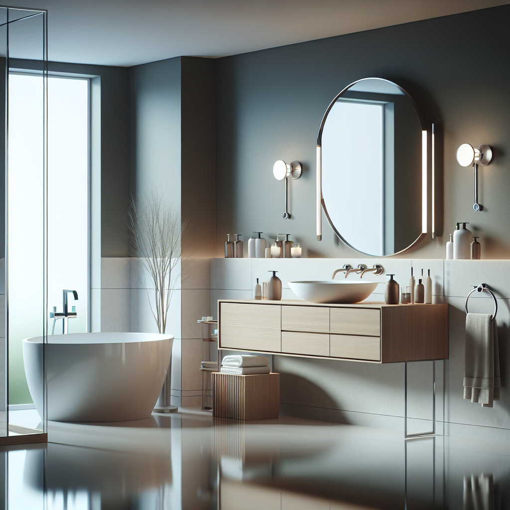 A modern bathroom design with stylish fixtures and a clean layout