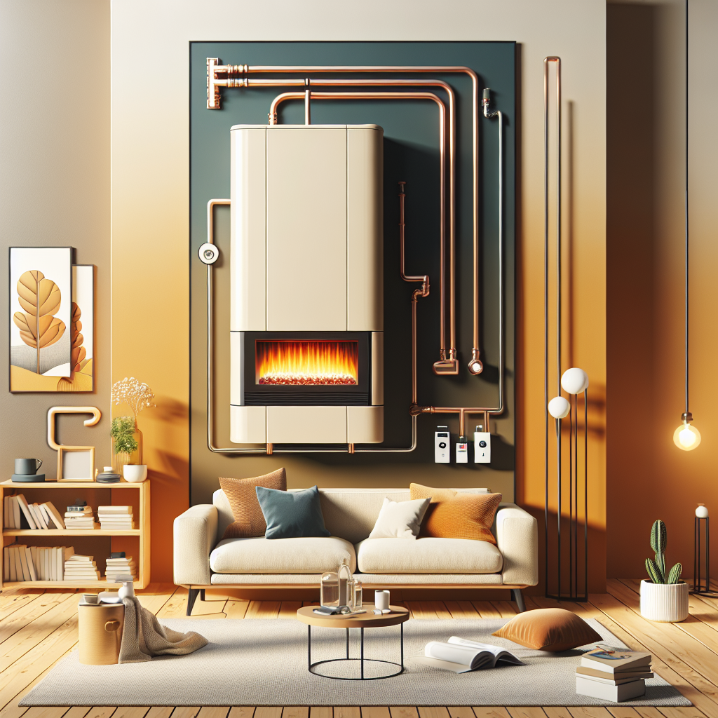 A modern oil heating system installation in a cozy home environment
