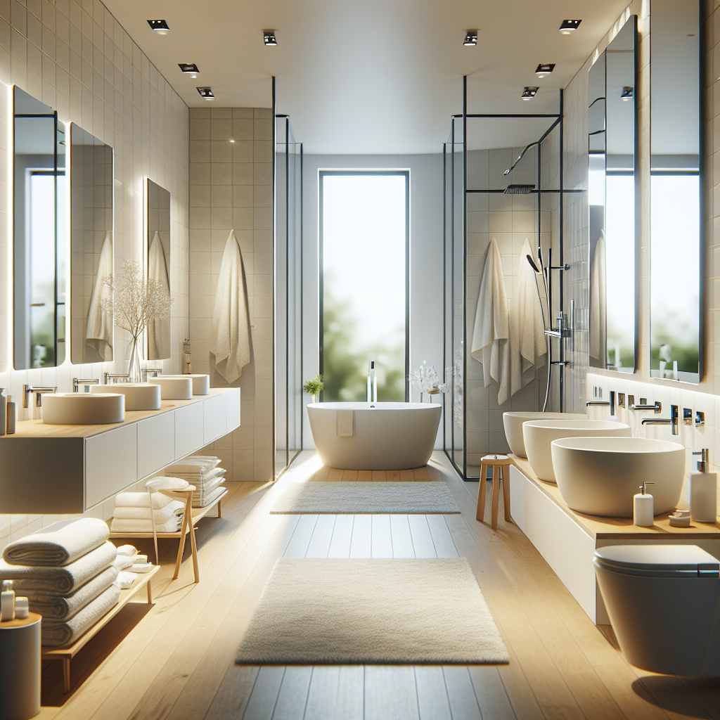 A bright and inviting bathroom showroom filled with modern fixtures and accessories