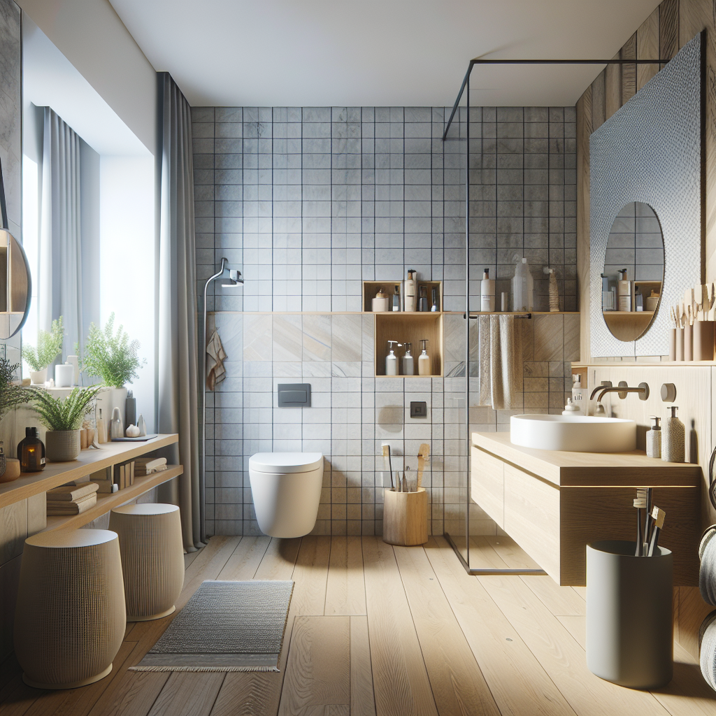A stylish modern bathroom renovation with a focus on budget-friendly materials and DIY elements