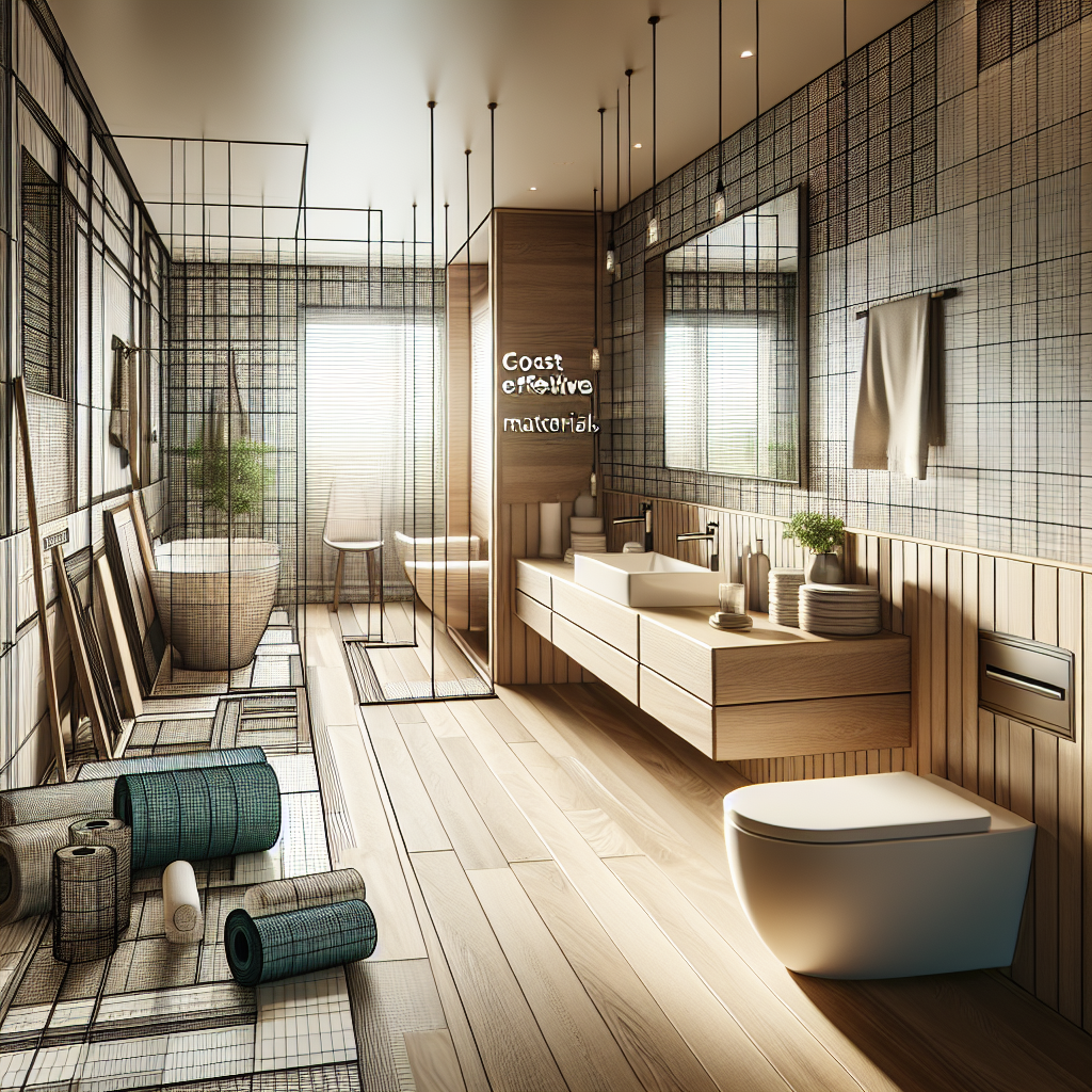 A modern bathroom renovation in progress with a focus on cost-effective materials and stylish design