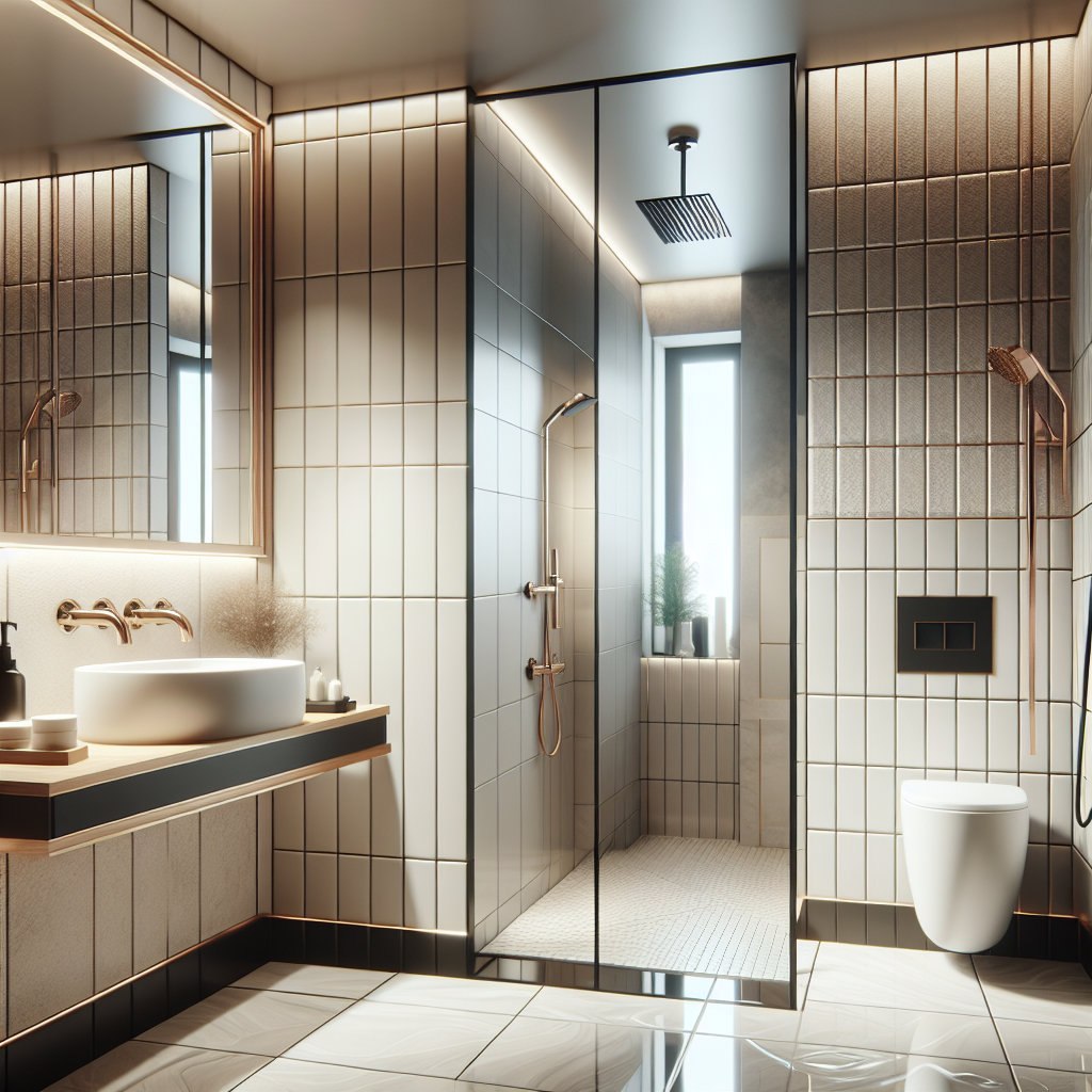 A beautifully renovated modern bathroom with stylish fixtures and elegant tiles