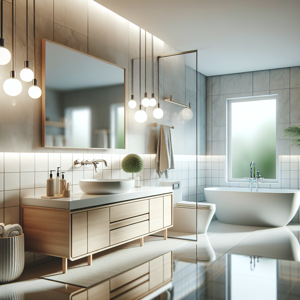A modern bathroom renovation with stylish fixtures and tiles