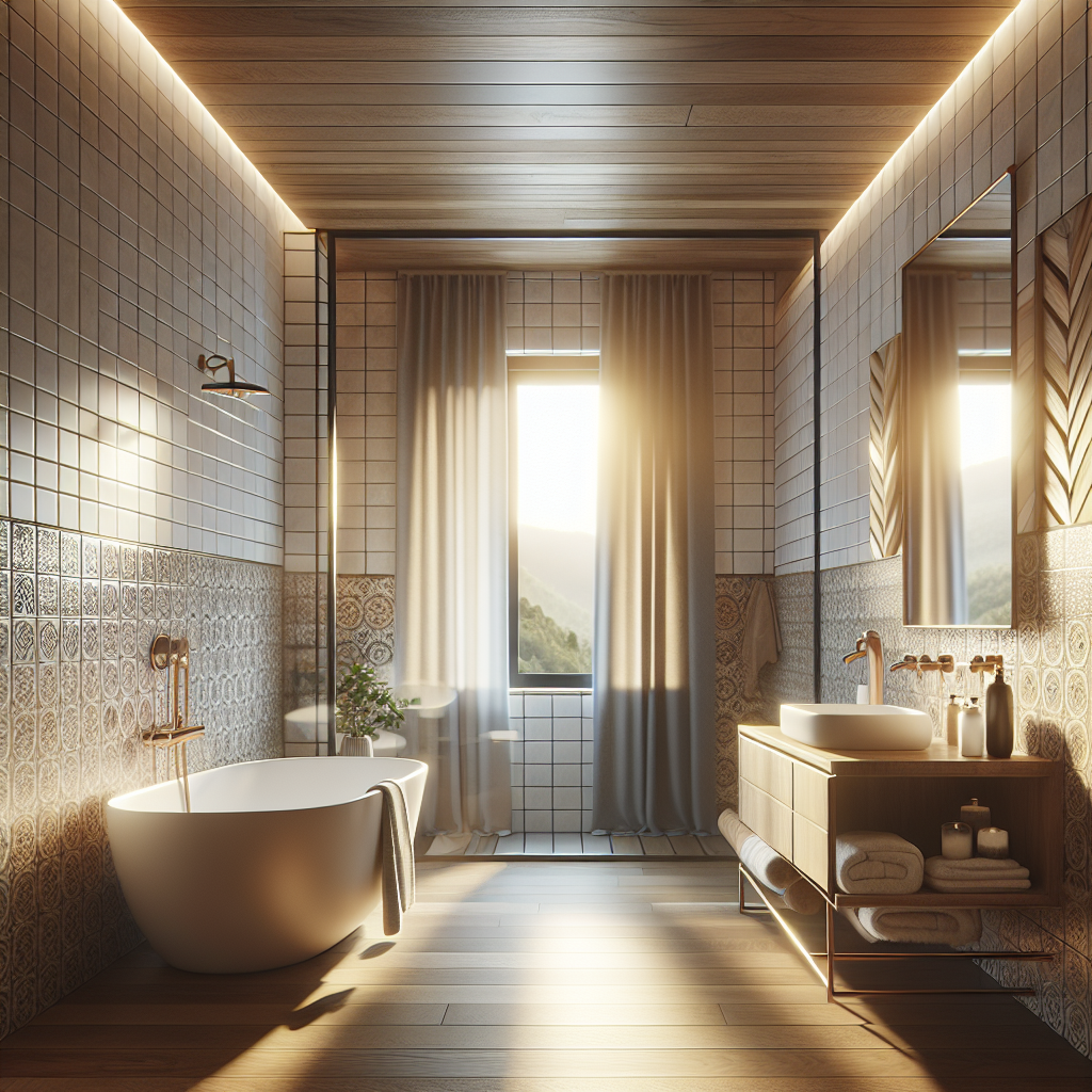 A beautifully renovated bathroom with modern fittings and elegant tiles showcasing a blend of functionality and aesthetics.