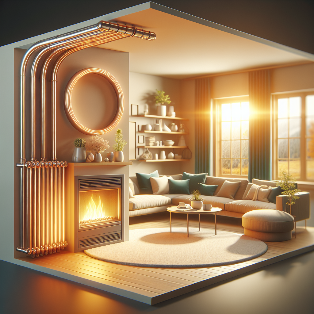 A cozy home interior with a modern heating system visible