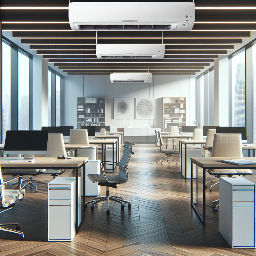 A modern office space with efficient air conditioning systems installed