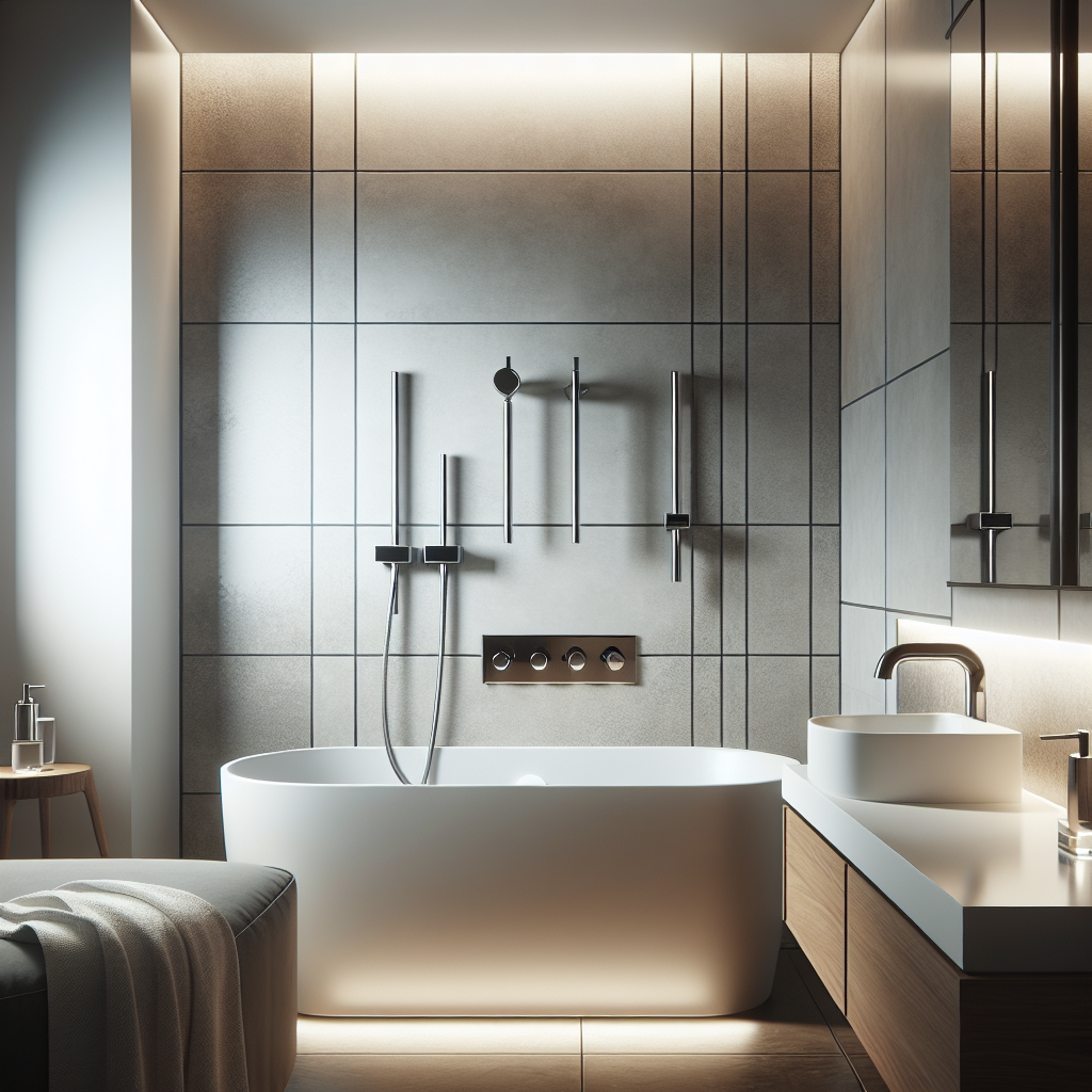 A beautifully renovated modern bathroom with sleek fixtures and stylish tiles
