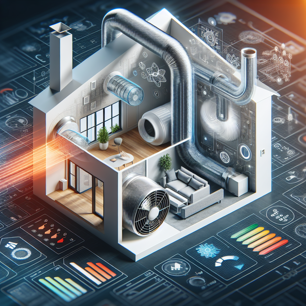 Modern home ventilation system with heat recovery technology, showcasing the integration of fresh air systems and energy efficiency features